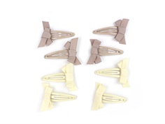 Lil Atelier bleached sand/fawn hair clips (8-pack)